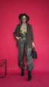 LUX leather imitation pants "BE STRONGER LD3347" - CHOCO